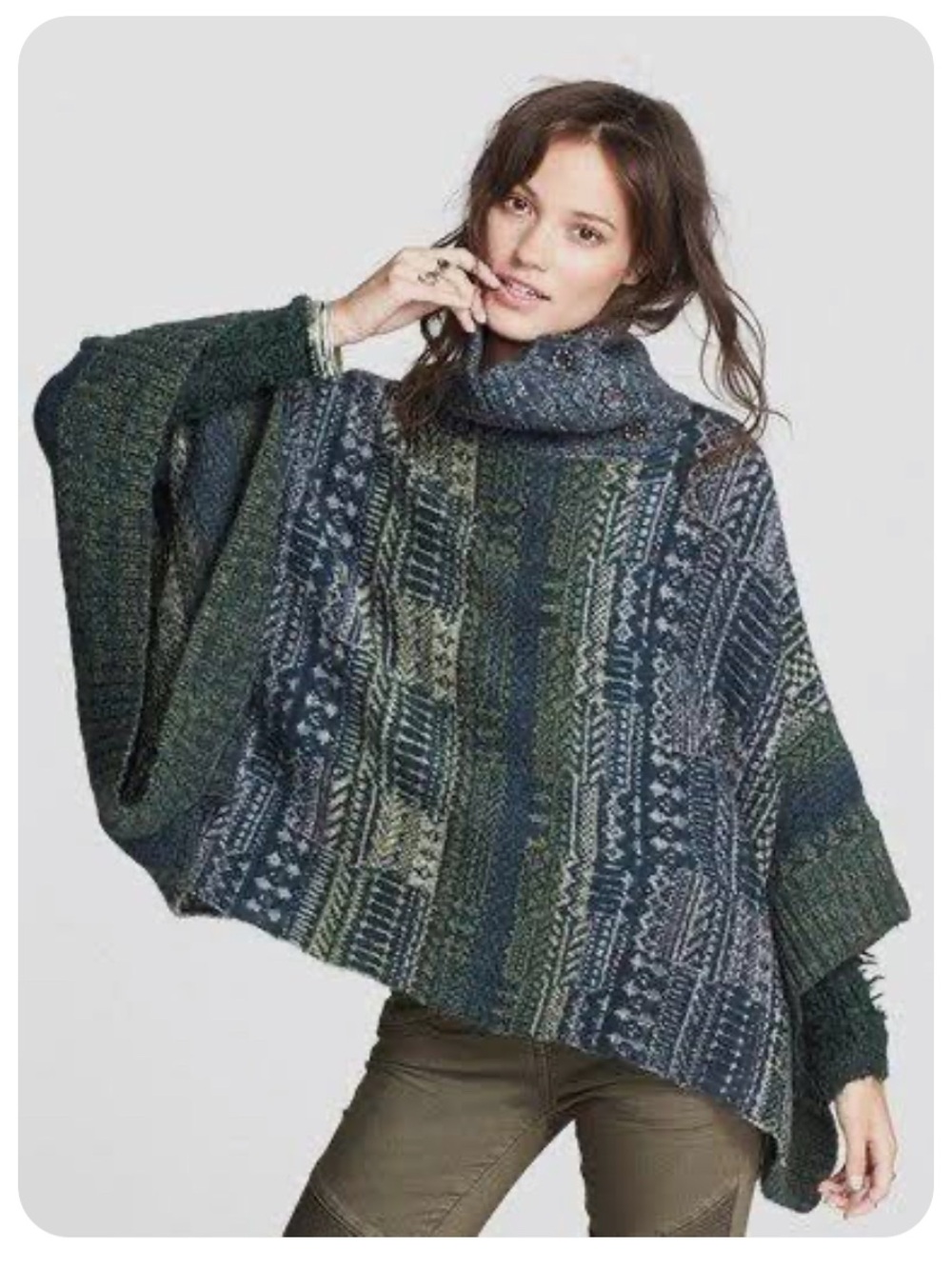 Free People Willow Poncho Alpaca Wool blend size small